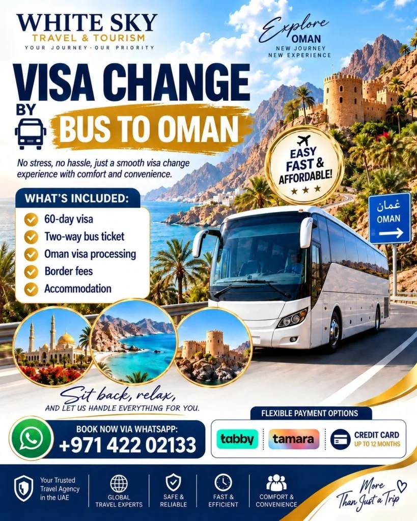 visa extension by bus to oman from dubai visa renewal tabby and tamara